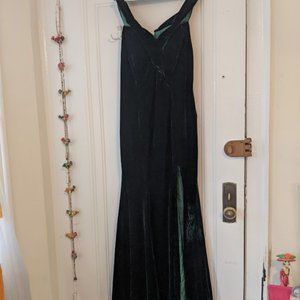 Must sell by 12/1! Off Shoulder, Green Velvet Gown